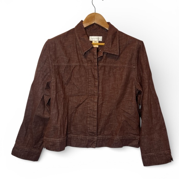 Susan Bristol Jackets & Blazers - Susan Bristol Chocolate Jean Style Button Front Lightweight‎ Jacket 100% Cotton